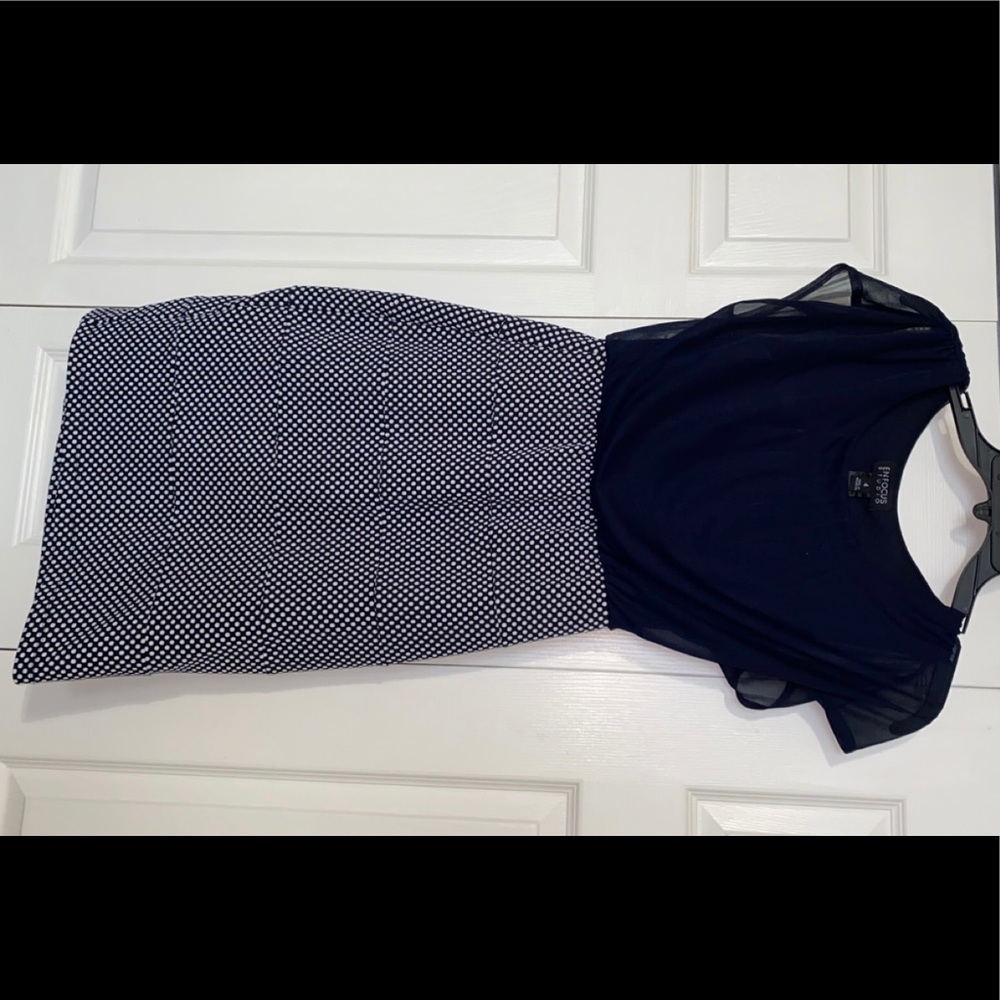 Navy Polka Dot Dress